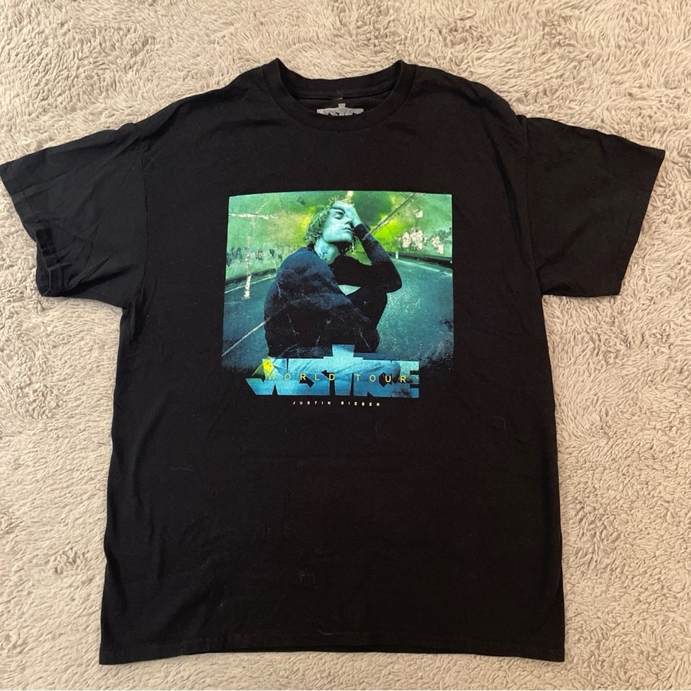 Justin Bieber Justice World Tour Graphic T-Shirt 2022 Concert Merch Size Large